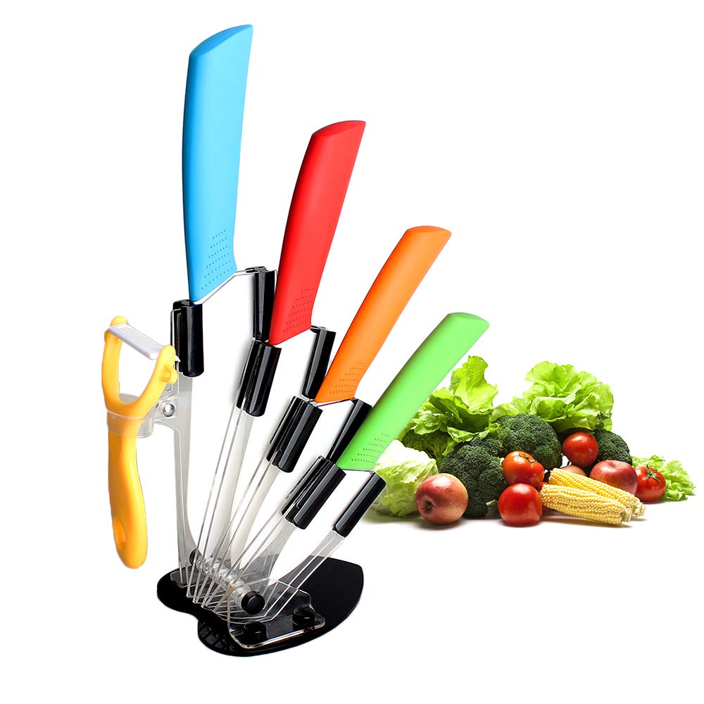 CREPOW 5-Piece Colorful Ceramic Knife Set
