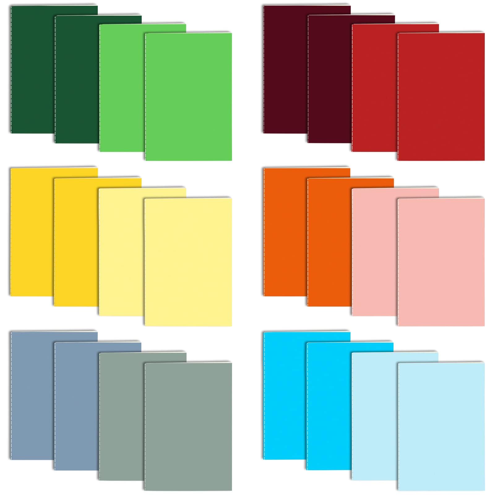 24 Pack Pocket Notebook, 8.5x12.5cm Handy Mini Notebook Lined 36 Page Blank Colored Mini Notepad Bulk for Party Bags Small Project Writing Note Taking Sketch