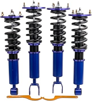 Coilovers for Lexus SC300 SC400 1992-2000, for Toyota Supra 1993-1998, Height Adjustable Coilover Suspension Kit Struts, Preset Damping Shock Absorber Struts, Lowering Kit, Blue