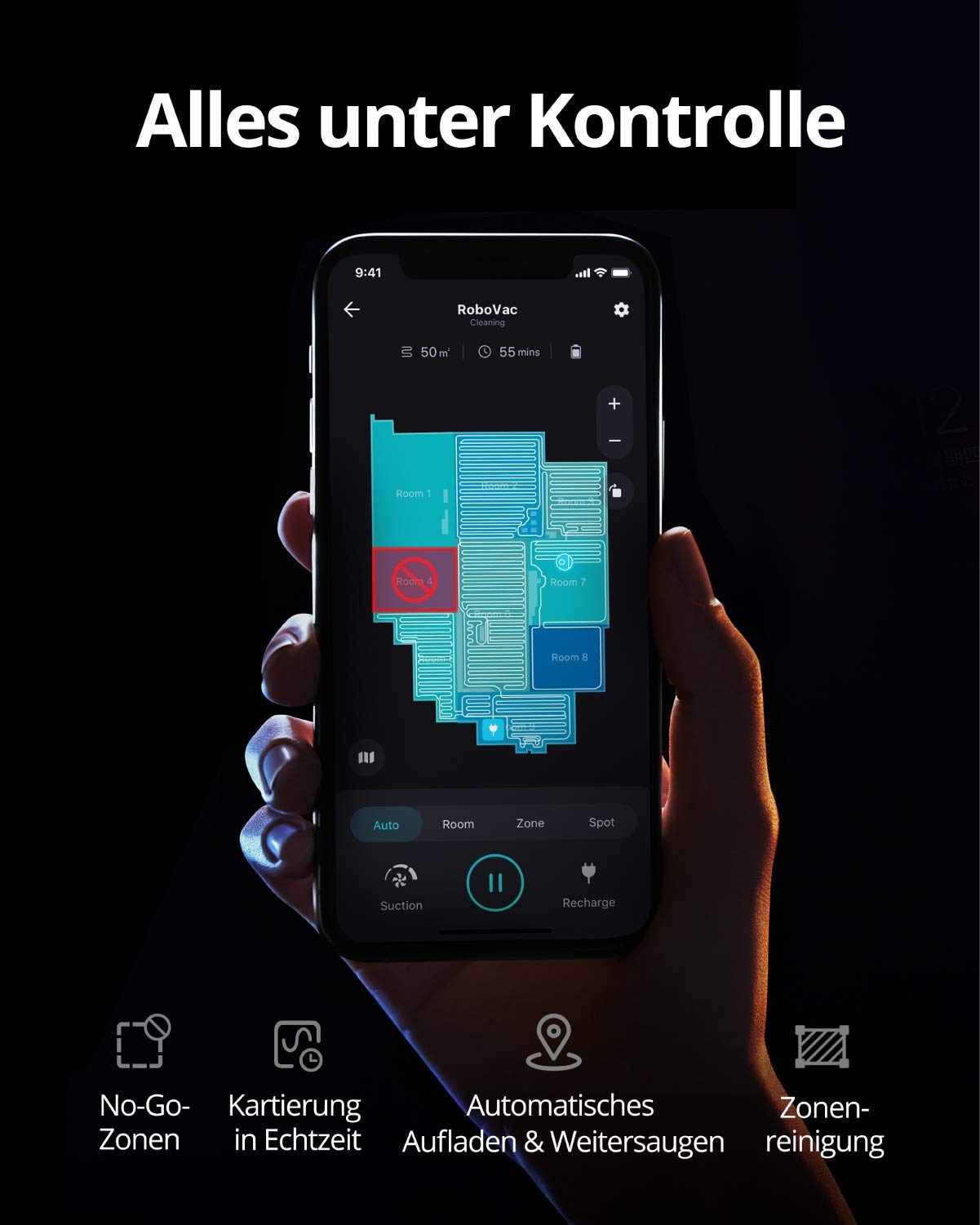 eufy RoboVac L70 MAX Saugroboter von Anker, Roboterstaubsauger mit iPath™ Laser Navigation, 3000Pa Saugkraft, WLAN, Kartierung in Echtzeit, für Hartböden bis mittelhohe Teppiche (Generalüberholt)