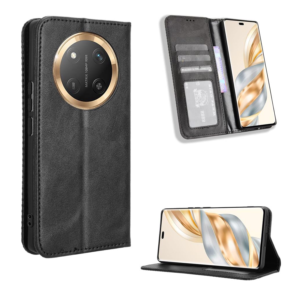Custodia A Libretto Con Goffratura Farfalla Per Huawei Honor Magic 7 Lite / Magic7 Lite – Pelle PU, Blu, Portafoglio Con Supporto - 3