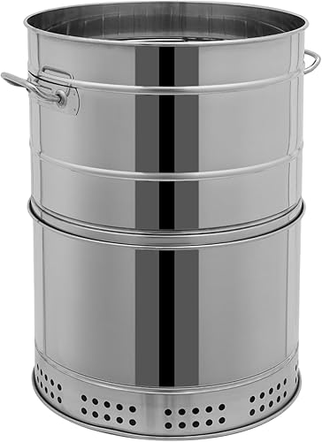 Miniatura 4 de Barbacoa de acero inoxidable sin humo, parrilla de carbón envolvente, 50 brochetas portátil de carbón para barbacoa, ahumador de barril de carbón