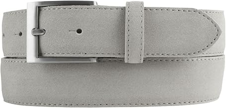 BELTINGER Italienischer Veloursleder-Gürtel, 35 mm breit, Herren, Anzuggürtel, Hosengürtel, Wildleder, Schließe Silber