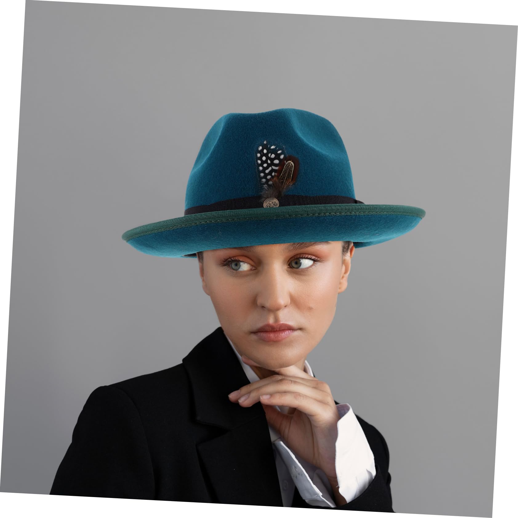 FRCOLOR Sombrero Fedora De Fieltro De Lana Unisex Estilo Occidental Clásico ala Ancha Ideal para Fiestas y Eventos