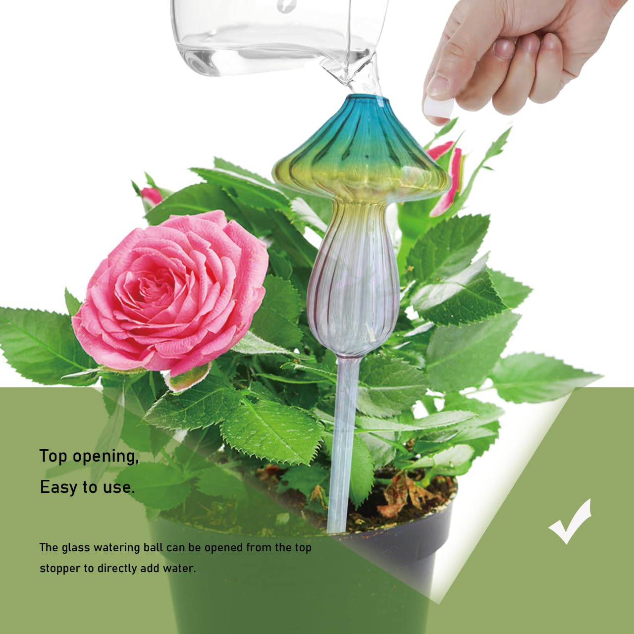 Pflanzenbewässerungspilz, selbstbewässernder Blumentopf-Stecker, Reiseurlaub-Pflanzenbewässerungsgerät, Top-Füllung Bewässerung, automatisches Heimpflanzen-Hydratationssystem