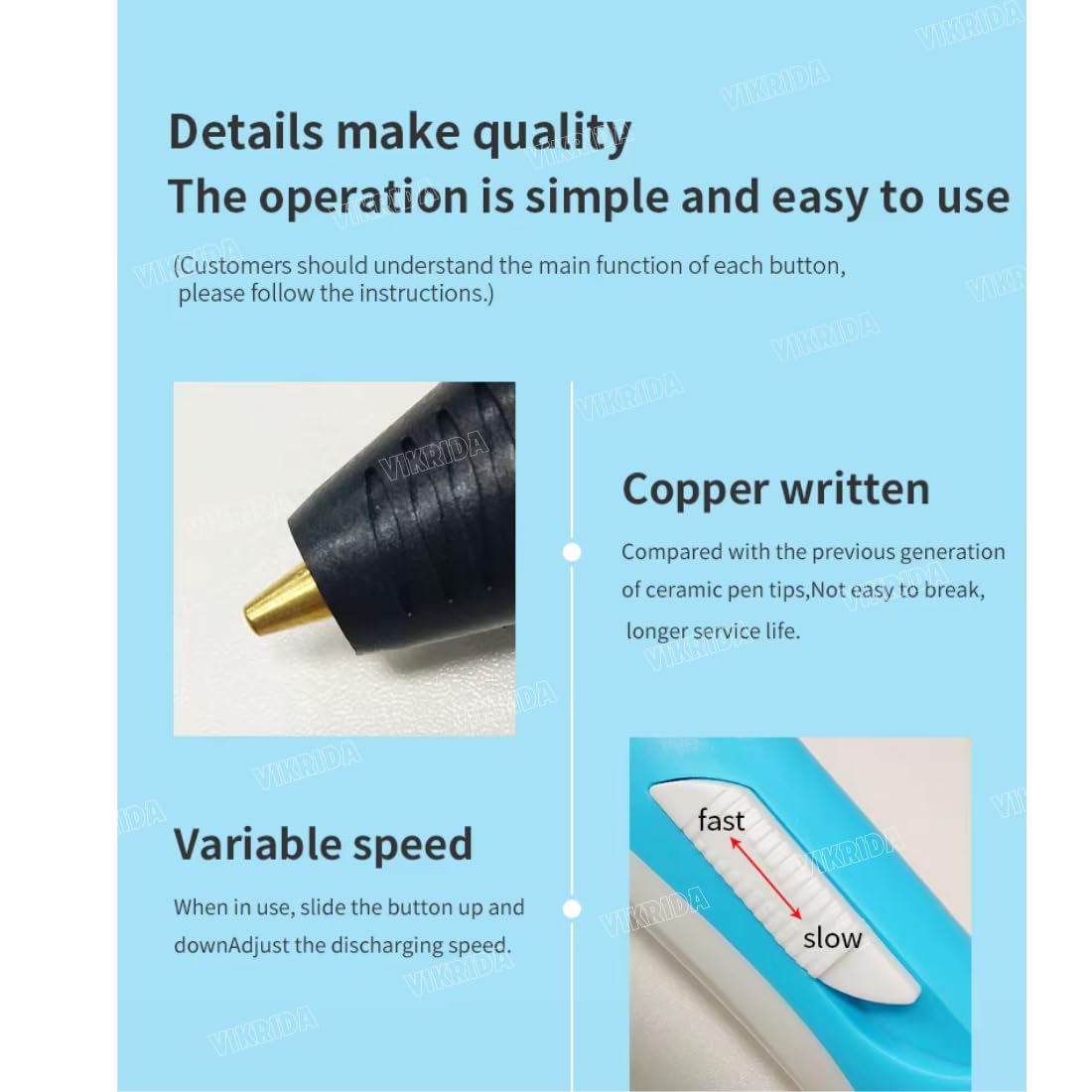 VikriDA 3D Printing Pen with LCD Display & 3 PLA Filament Colors | USB Powered 3D Drawing Pen for Kids & Adults β Multicolor 2
