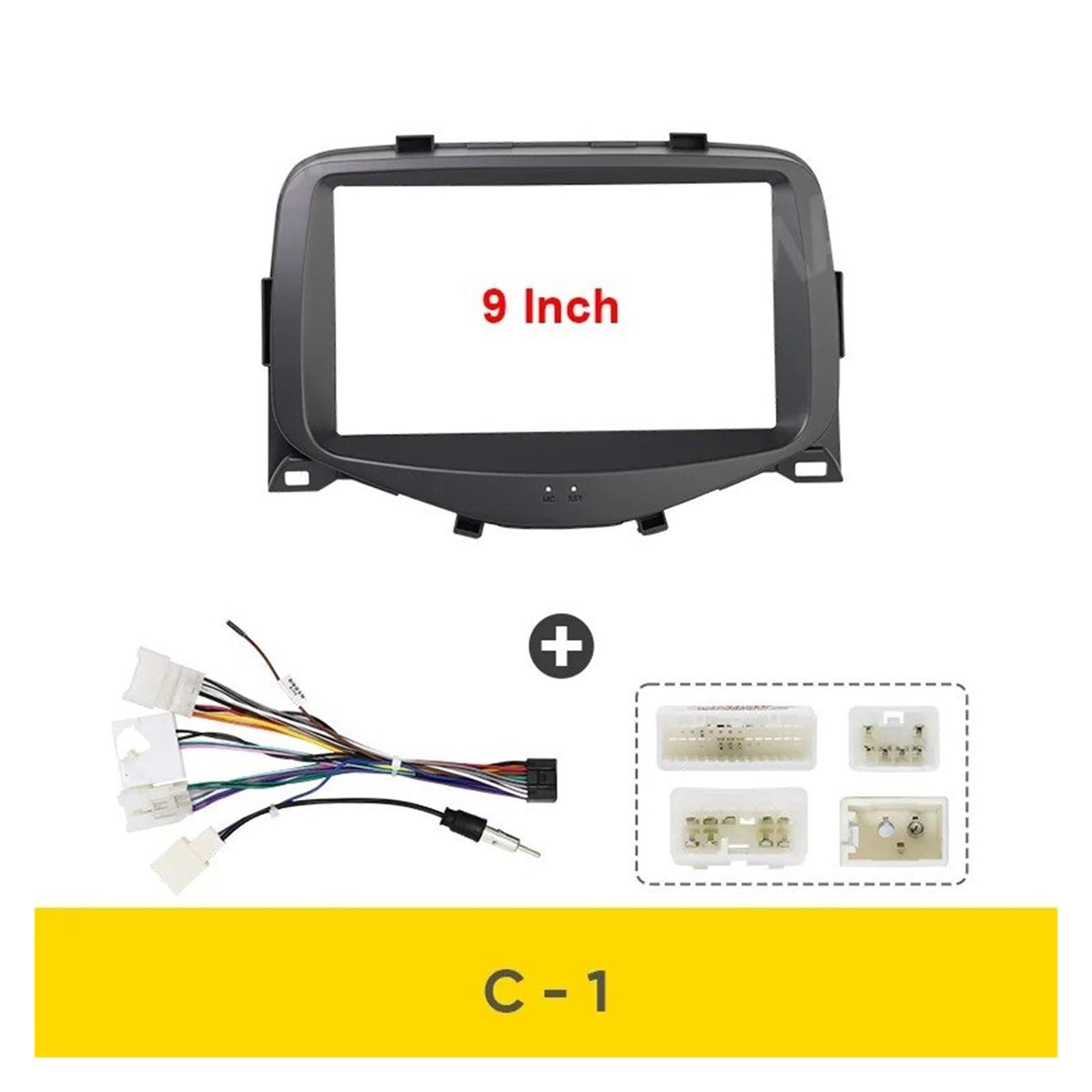 Mascherina Autoradio Cornice Stereo per Citroen per C1 2005-2013 2014 10 Pollici/9 Pollici DIN Auto Radio Cornice Pannello Dvd Stereo Copertura Cavo Filo Cruscotto Faceplate