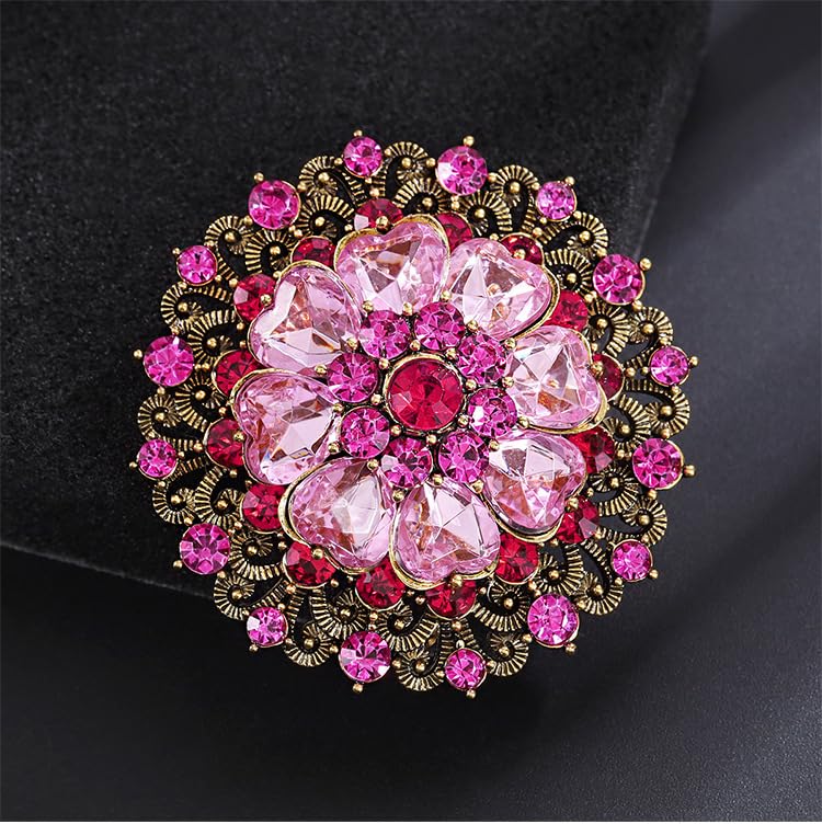 Image of Rhinestone Crystal Sunflower Brooch Pin Elegant Wreath Brooch Clothing Hat Bag Skirt Accessories for Women