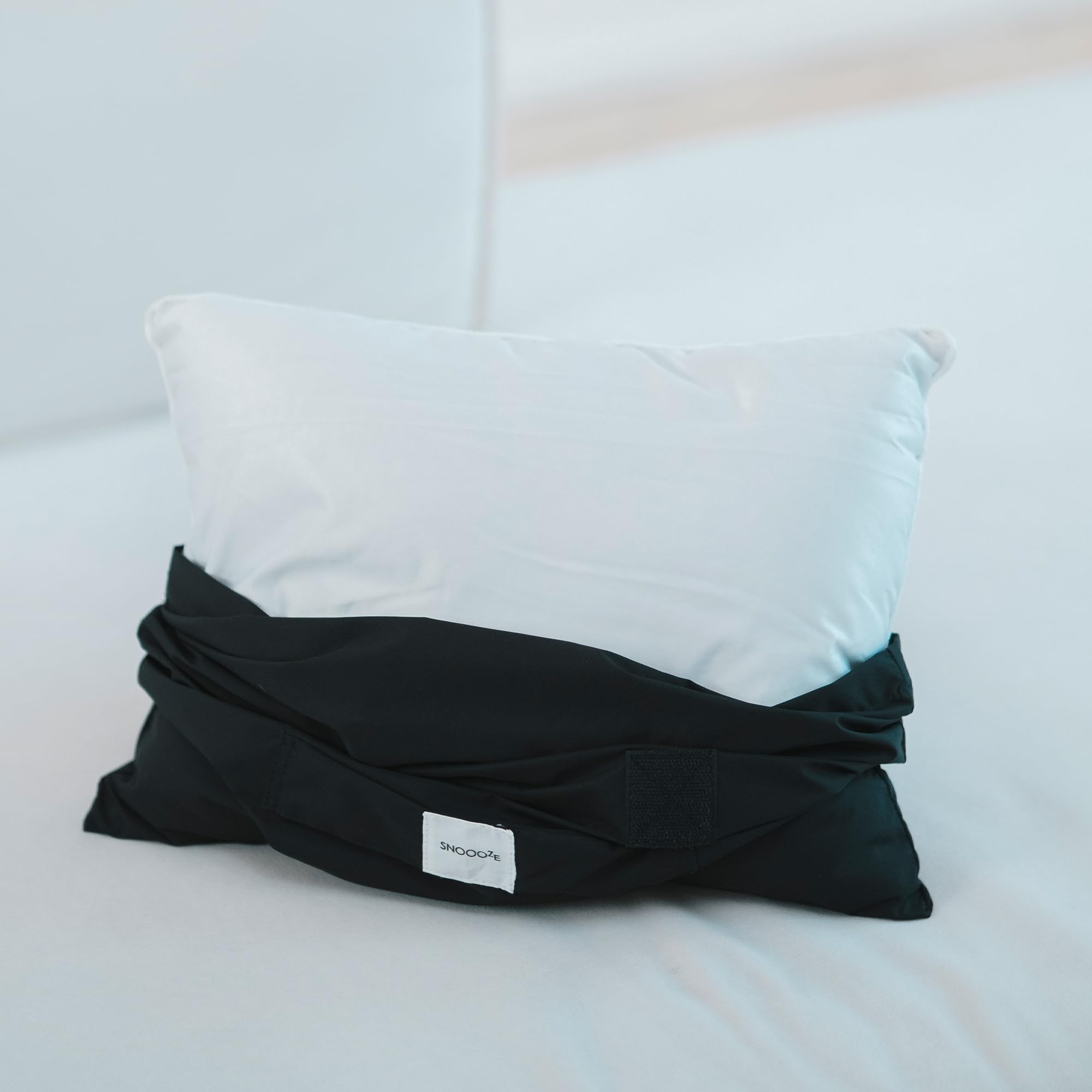 Mini Duck Down - Cuscino da viaggio compatto in piuma per aereo, hotel o auto, supporto leggero a 3 camere per chi dorme sul lato e sulla schiena, essenziale da viaggio, con borsa in cotone