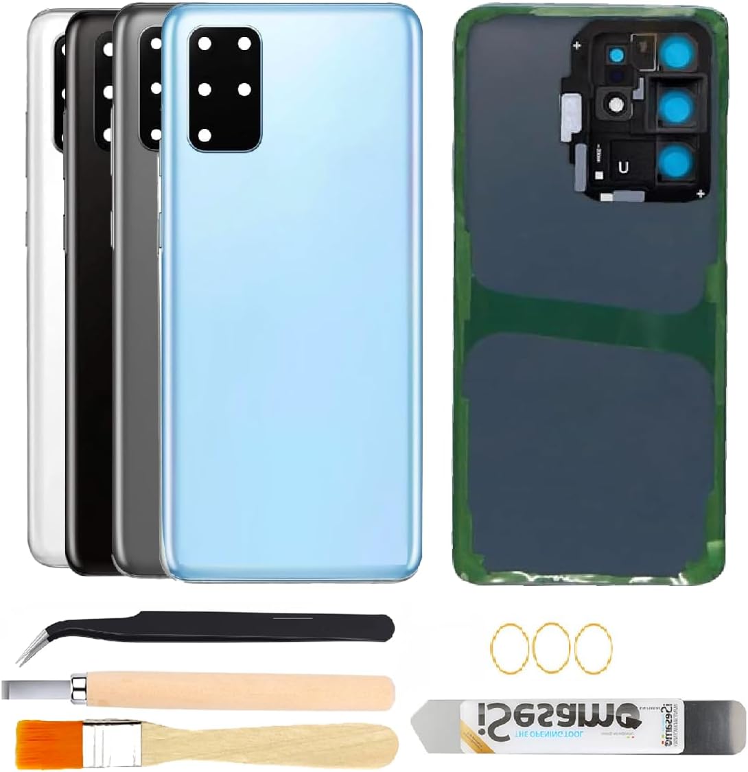 Rear Back Glass Replacement for Samsung Galaxy S20 Plus with Camera Glass Lens + Repair Tool Kits (Cloud Blue)