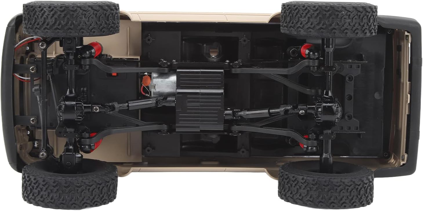 Naroote RC Crawler, 500mAh 2.4GHz 1/16 Full Scale Indoor RC Truck Vehicle (Khaki)
