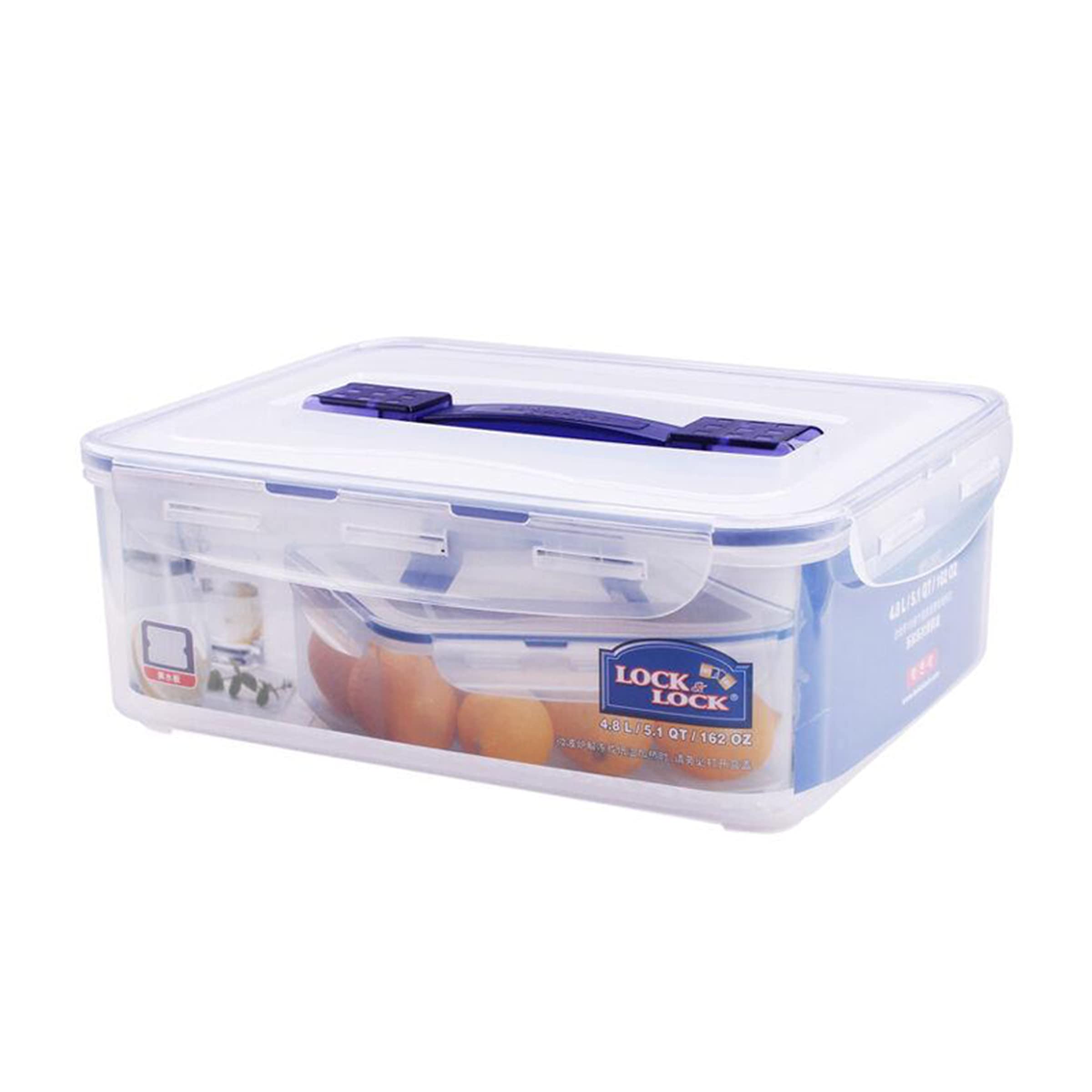 Lock & Lock HPL880 Multi-Use Food-Storage Box 4.8 L with Drain Grate and Handle