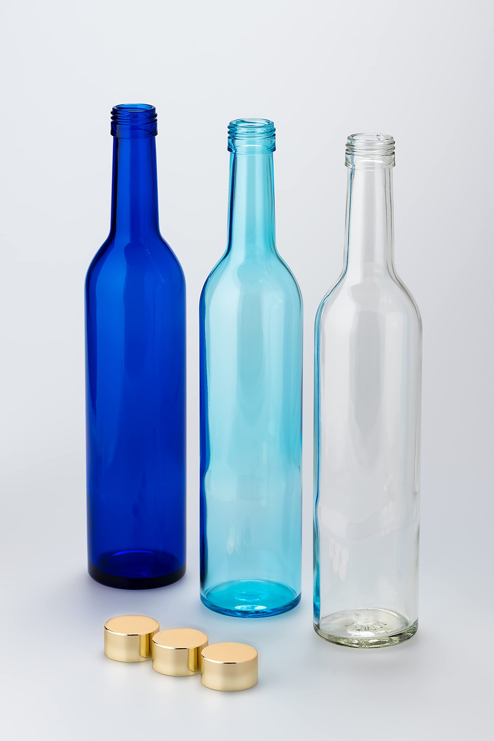 Amazon｜ガラス瓶 ワインボトル スリム 500ml 3色アソート（ブルー