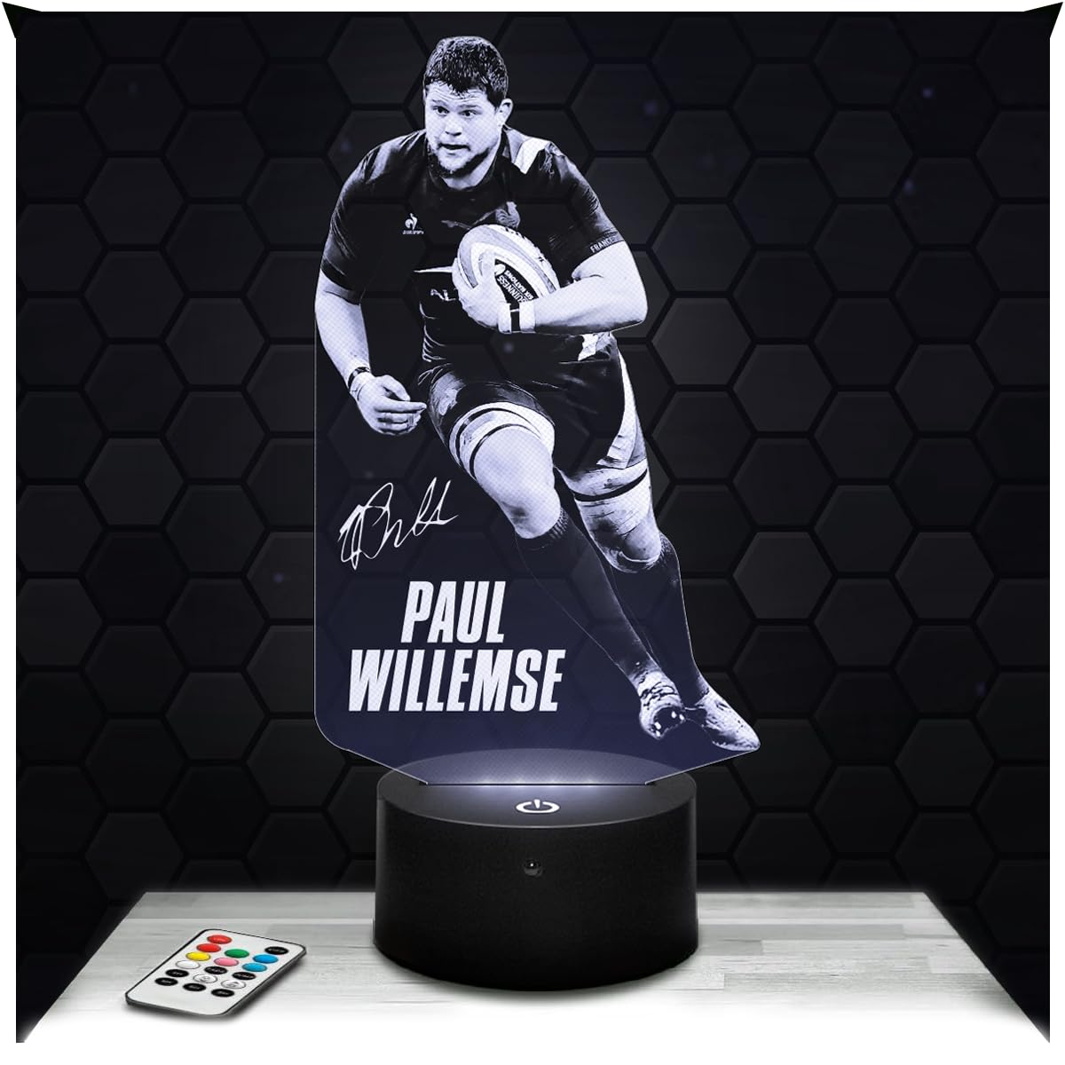 Lampephoto.fr - Paul Willemse Rugby 3D Lamp, Decoration France Rugbyman Athlete, Gift Idea for Men Paul Willemse Rugby Adult Night Light Room Decor, Original Christmas Gift Idea, Gifts Merchandising