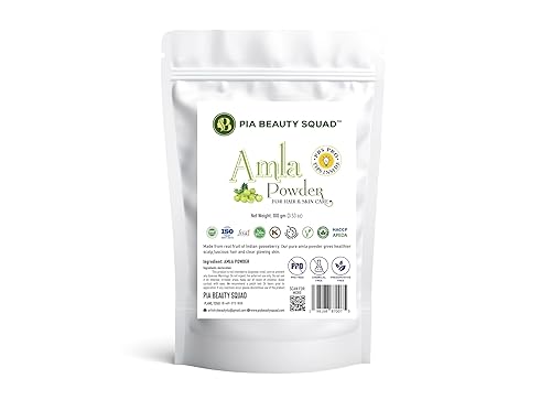 Polvo Amla Natural (Amalaki) de Pia Beauty Squad | 5.29 oz, 100% puro crudo de la India | Sin químicos, libre de crueldad