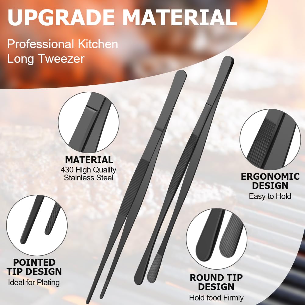 Pinze Da Cucina In Acciaio Inox - 2 Pezzi, 25 Cm, Professionali Per Grigliate E Cottura - Foto 4