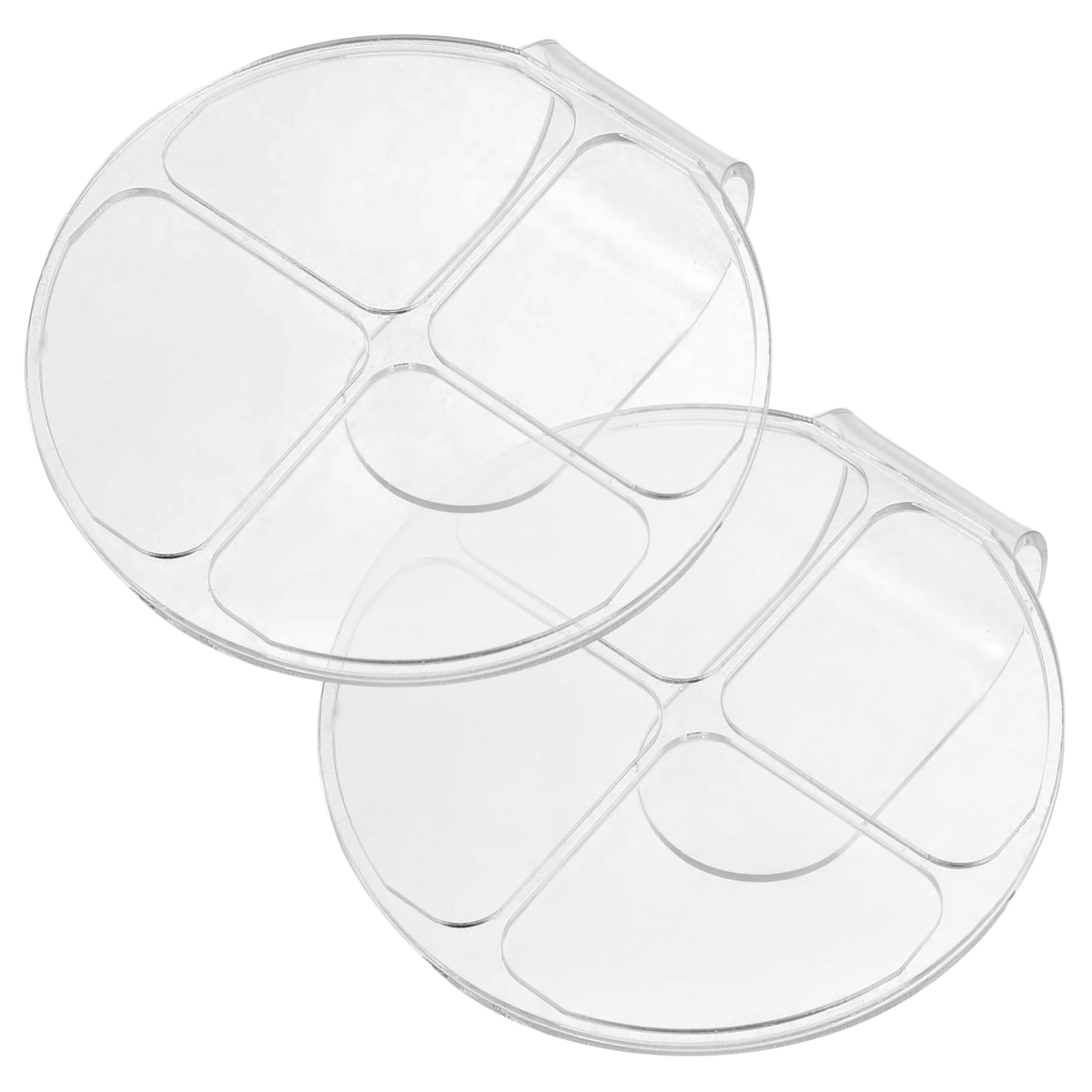 ERINGOGO 2pcs Liquid Foundation Palette Makeup Mixing Tray Round Shape Makeup Hand Palette Handle Acrylic