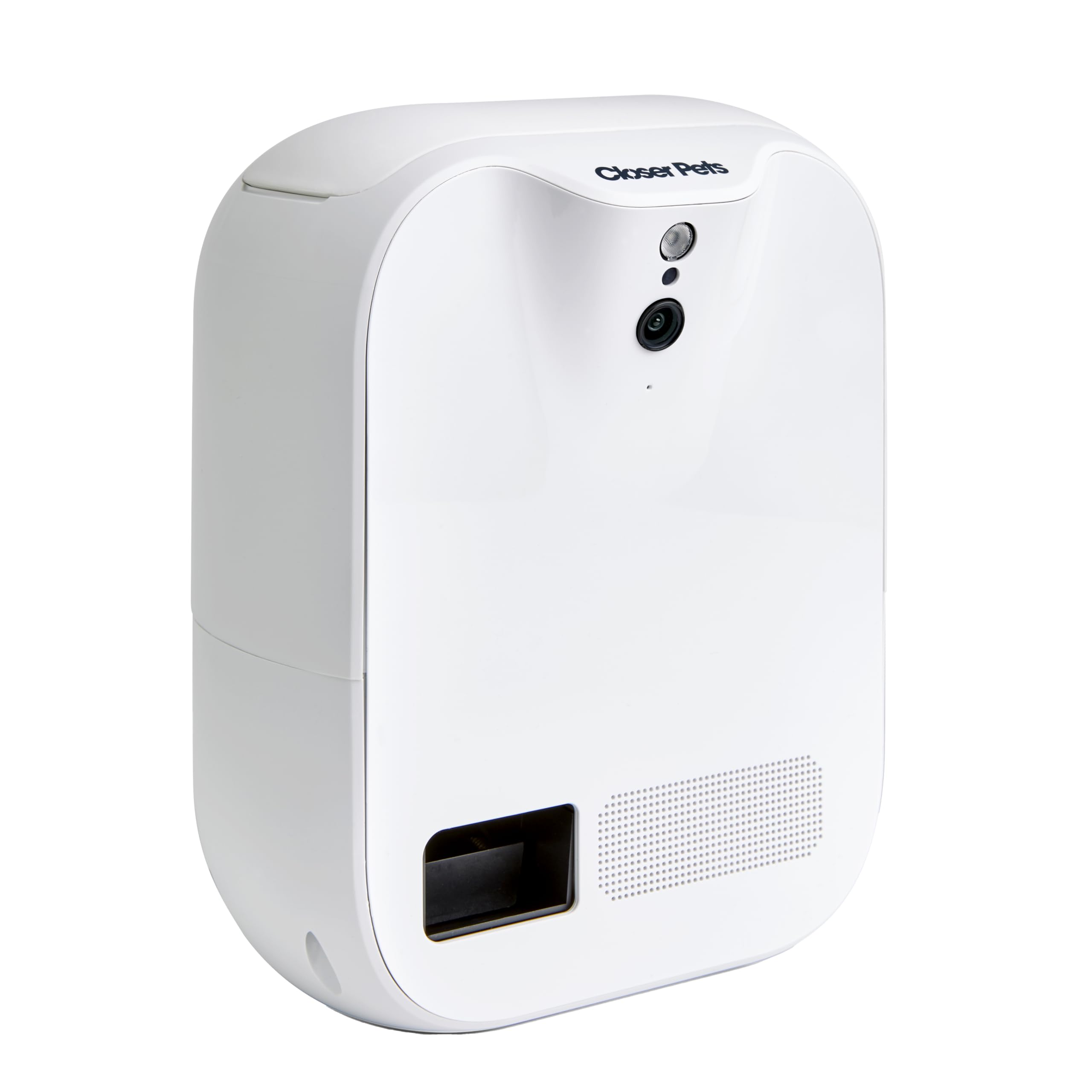 Closer Pets TreatView Pet Indoor Security Camera with Phone App (iOS/Android Compatible), with Night Vision and Built-in Treat Dispenser