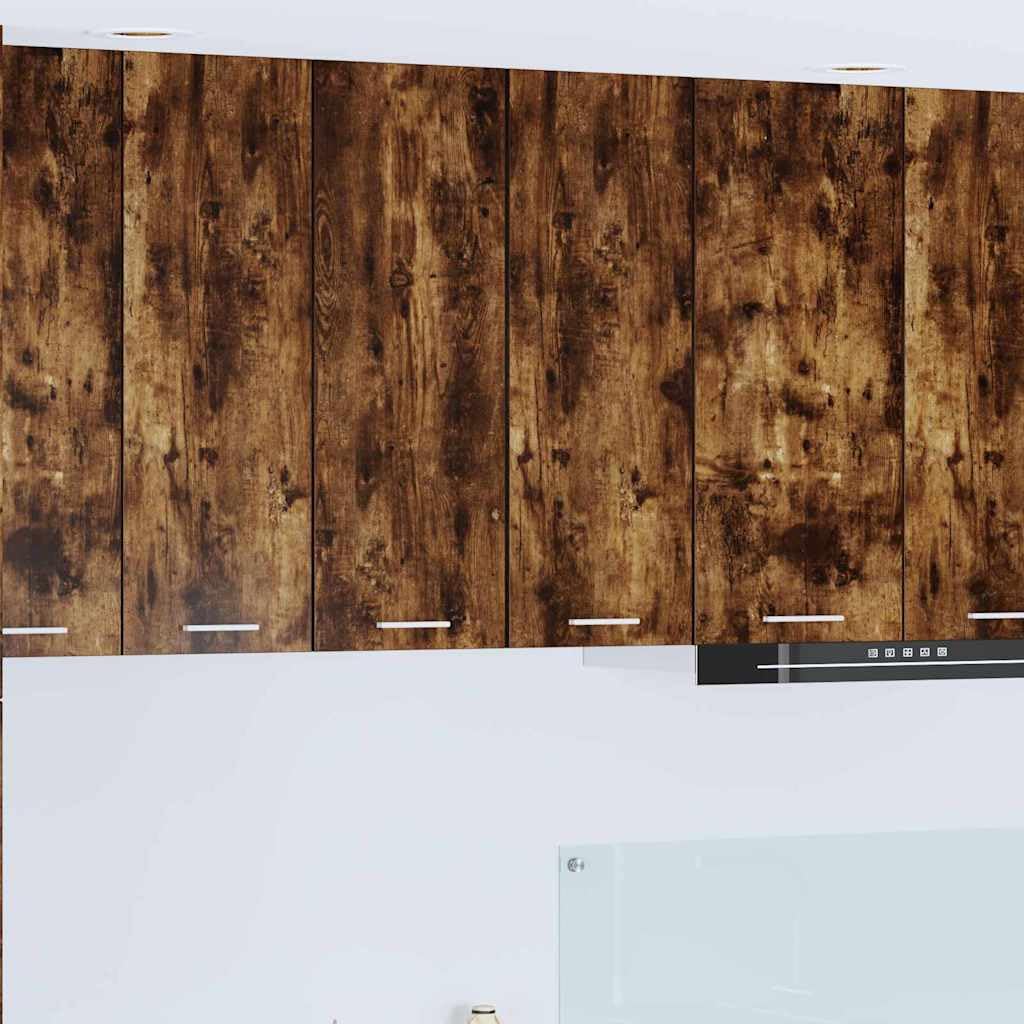 Hängeschrank mit Tür in Geräucherte Eiche und Weiß, Holzwerkstoff, 30 x 31 x 80 cm, moderner Stauraum für Küche und Esszimmer, vielseitig als Vorratsschrank, Organizer