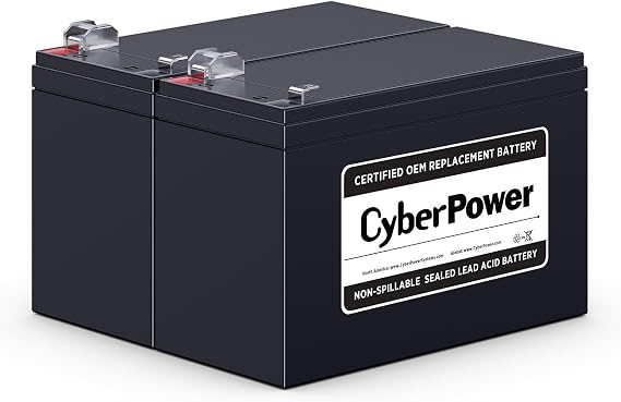 CyberPower RB1290X2 UPS Replacement Battery Cartridge, Maintenance-Free, User Installable, 12V/9Ah , Black