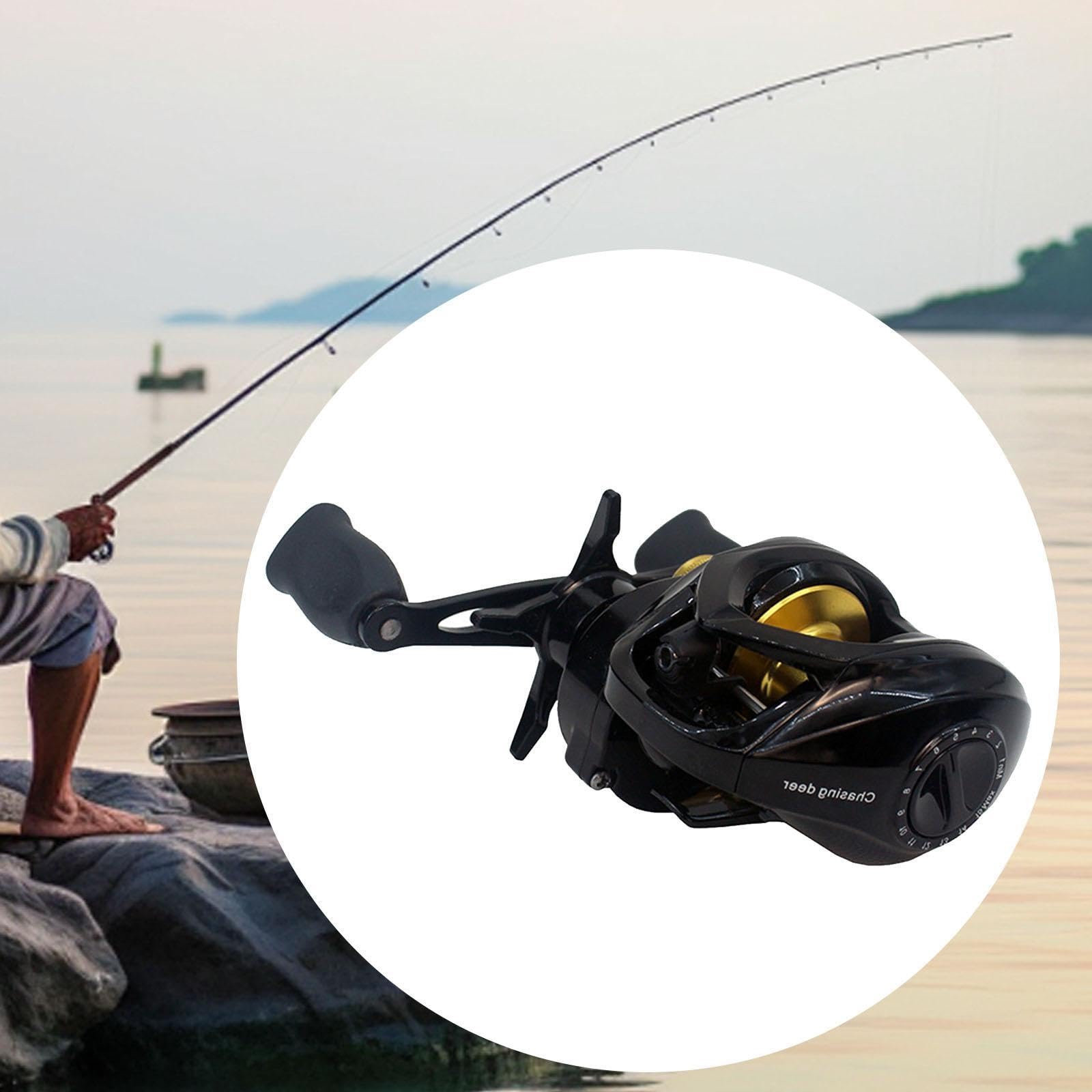 harayaa Moulinet de pêche Baitcasting, équipement Facile à Utiliser, Lisse et Puissant, pour la Truite, la Carpe, poignée Confortable