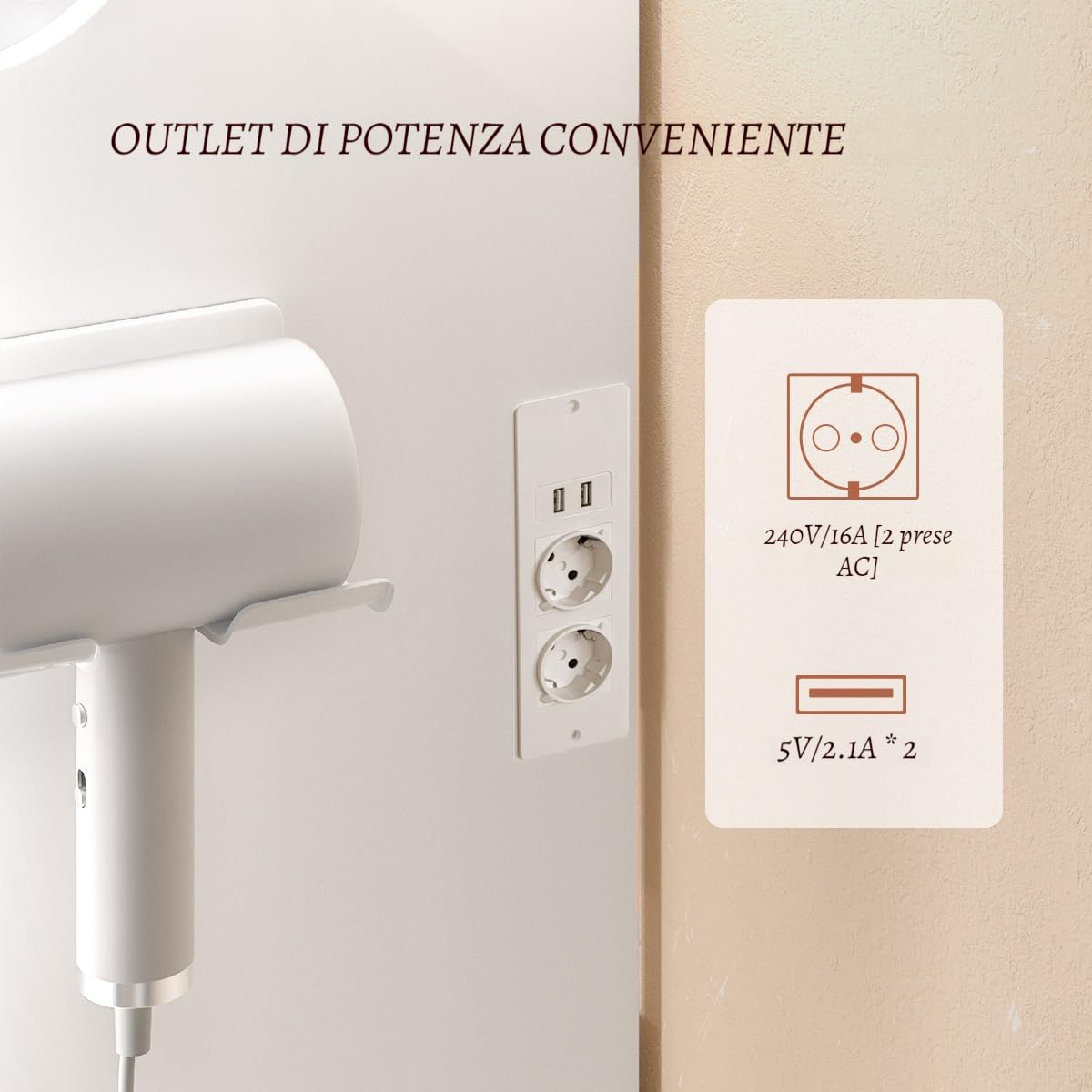Toletta da Trucco con Specchio Toeletta con Illuminazione a LED 3 Cassetti e 3 Ripiani Specchio con Ingranditore 2x e 5x e Presa di Corrente Incorporata Toeletta per Camera da Letto Bianco