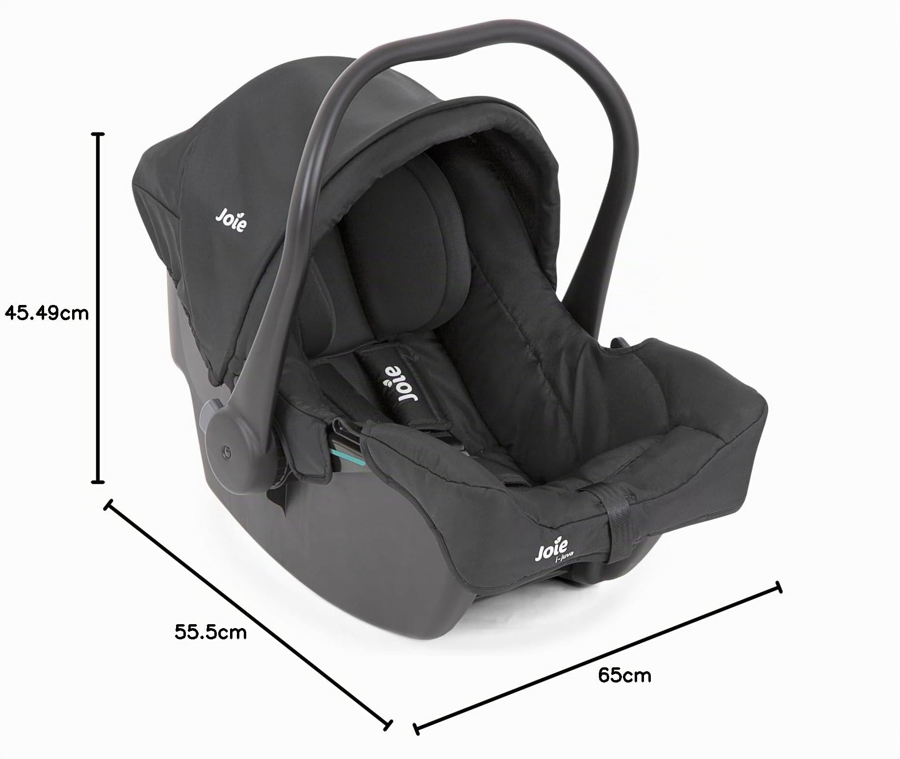 Joie i-Juva i-Size Babyschale ab Geburt bis 75 cm (max. 13 kg), R129 zertifiziert, rückwärtsgerichtet, ultraleicht (ca. 3 kg), mit Seitenaufprallschutz, Sonnenverdeck und 3-Punkt-Gurt
