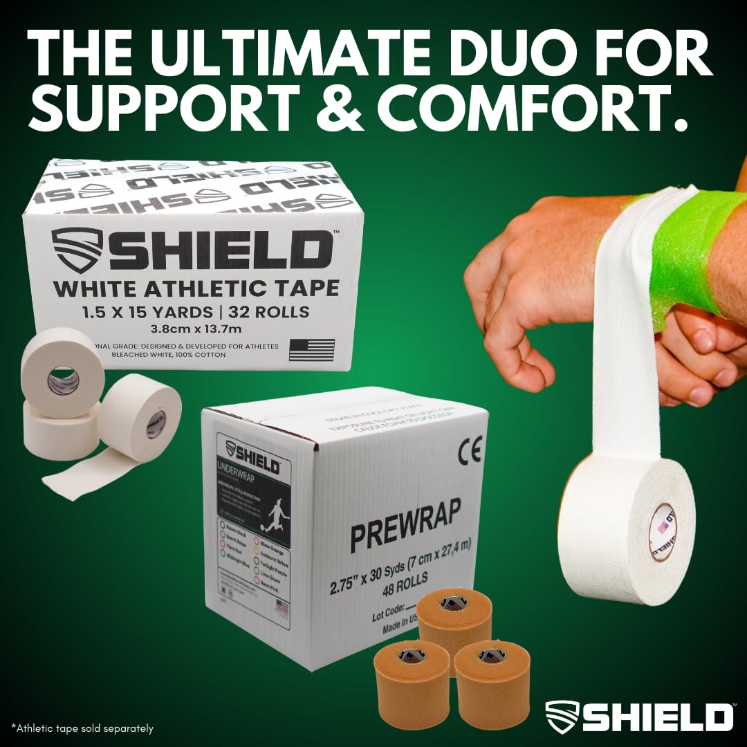 Shield Athletic Pre-Wrap | Barrera de espuma para protección de la piel, flexible y transpirable (verde)