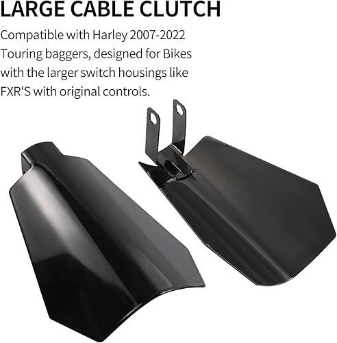 Miniatura 5 de Huazu Protectores de manos de motocicleta de corte ataúd, protectores de mano negros para Harley Davidson Touring, Sportster, Dyna 2007-2025 (tamaño