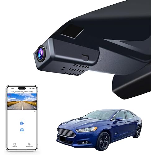 4K Dash Cam fit for Ford Fusion 2013-2020 Gen2, S SE SEL Titanium Accessories, UHD 2160P Video, WiFi & App, G-Sensor, Loop Recording, Easy to Install, 128GB Card