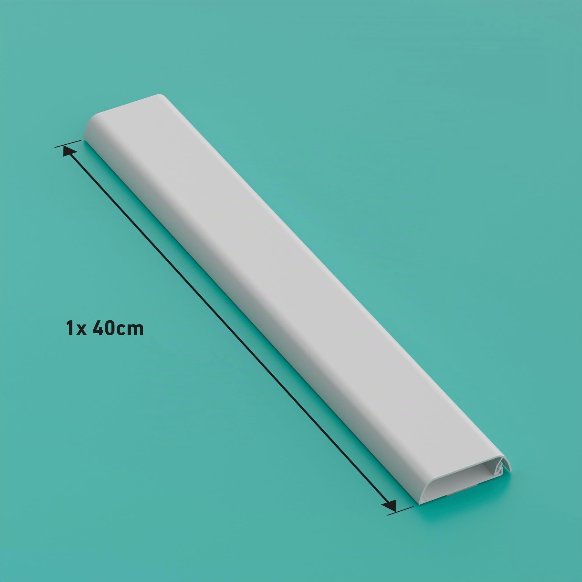 D-Line Cubrecables para TV, Oculta Cables en la Pared, Canaleta Autoadhesiva para Cables, Diseño Discreto de Perfil Bajo – 60 mm (An) x 15 mm (Al) x 40 cm – Blanco