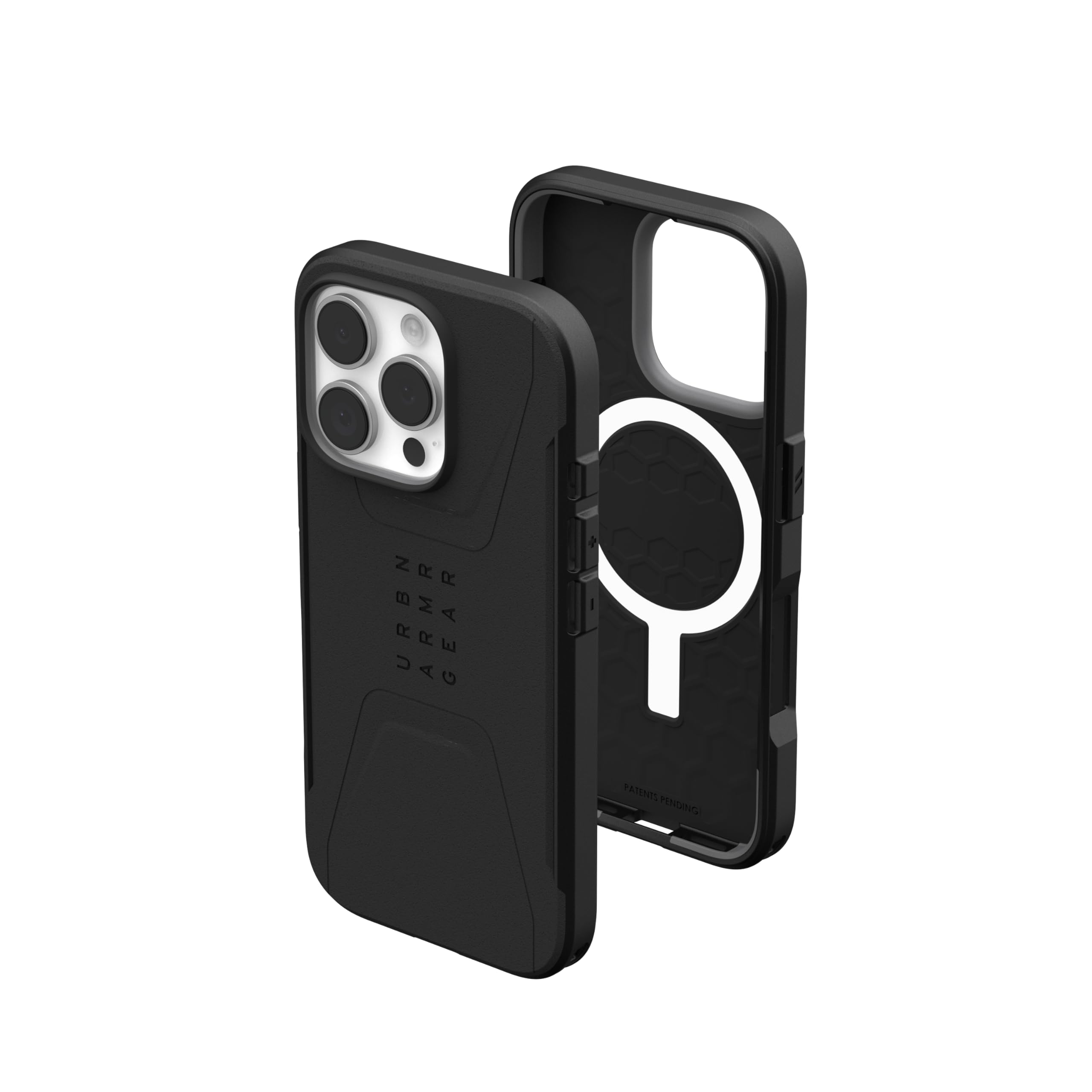Urban Armor Gear UAG Civilian Cover protettiva progettata per iPhone 16 Pro da 6,3 pollici, compatibile con MagSafe, robusta, sottile, elegante, antiurto, antiscivolo, ultra resistente, nero