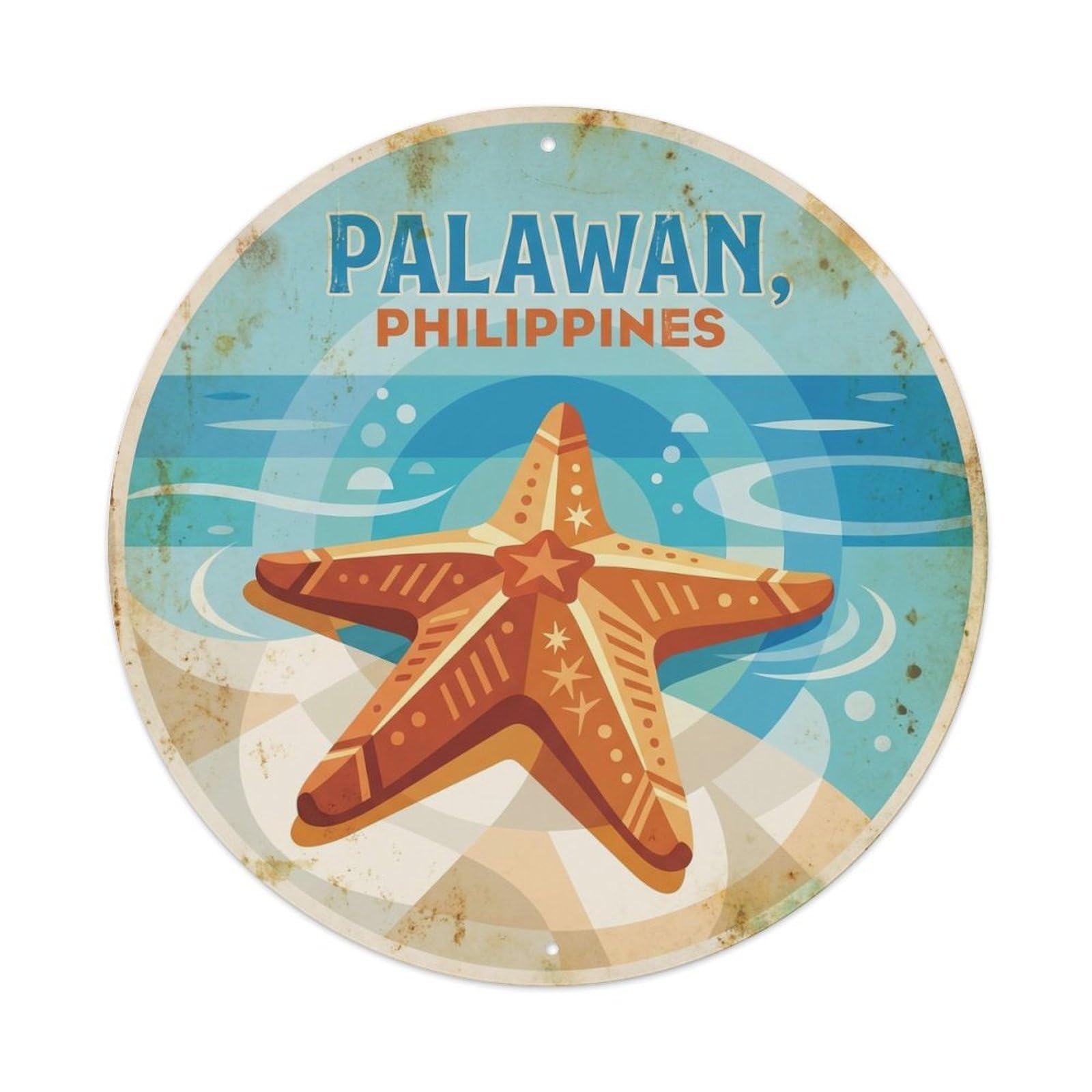 Palawan Starfish Tropical Ocean Underwater World Metal Tin Sign