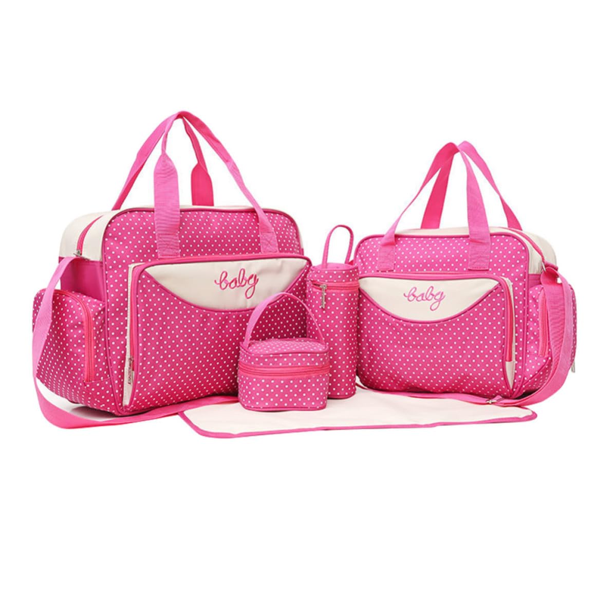 Set 5 Pezzi Sacchetti Corredino Ospedale Mamma Borsa Multifunzione Grande Capacità Tessuto Leggero per Uso Quotidiano