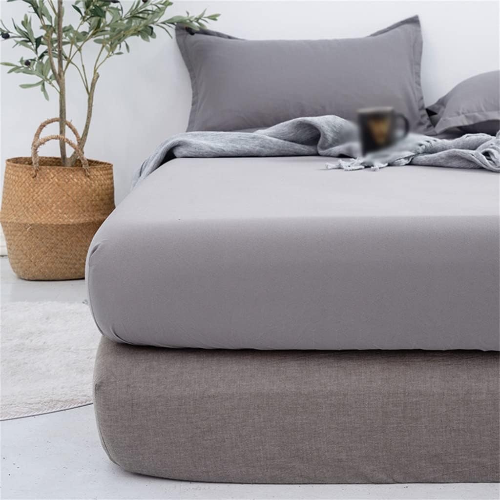 Bedspread Model Single Single Fixed Grey Bedspread Full Envelope Thickened Protective Bed Cover Topper(180 * 200CM)