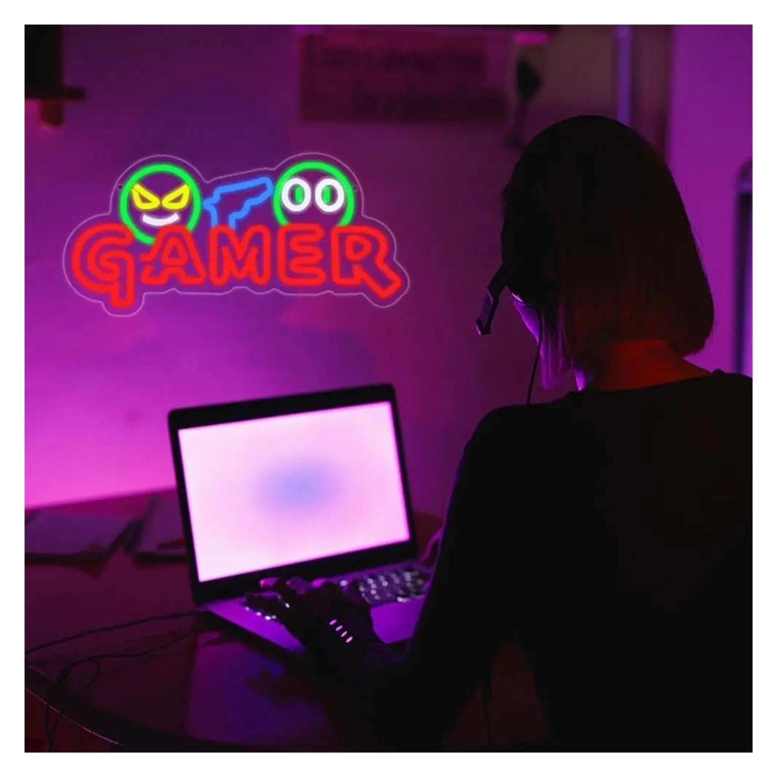 XENITE Luces Art Decoration Christmas Letrero De Neón Para Gamer, Luz LED Para Gamer, Regulable Por USB, Para Sala De Juegos, Dormitorio, Fiesta, Bar, Adolescente,42.5cmx19.5cm