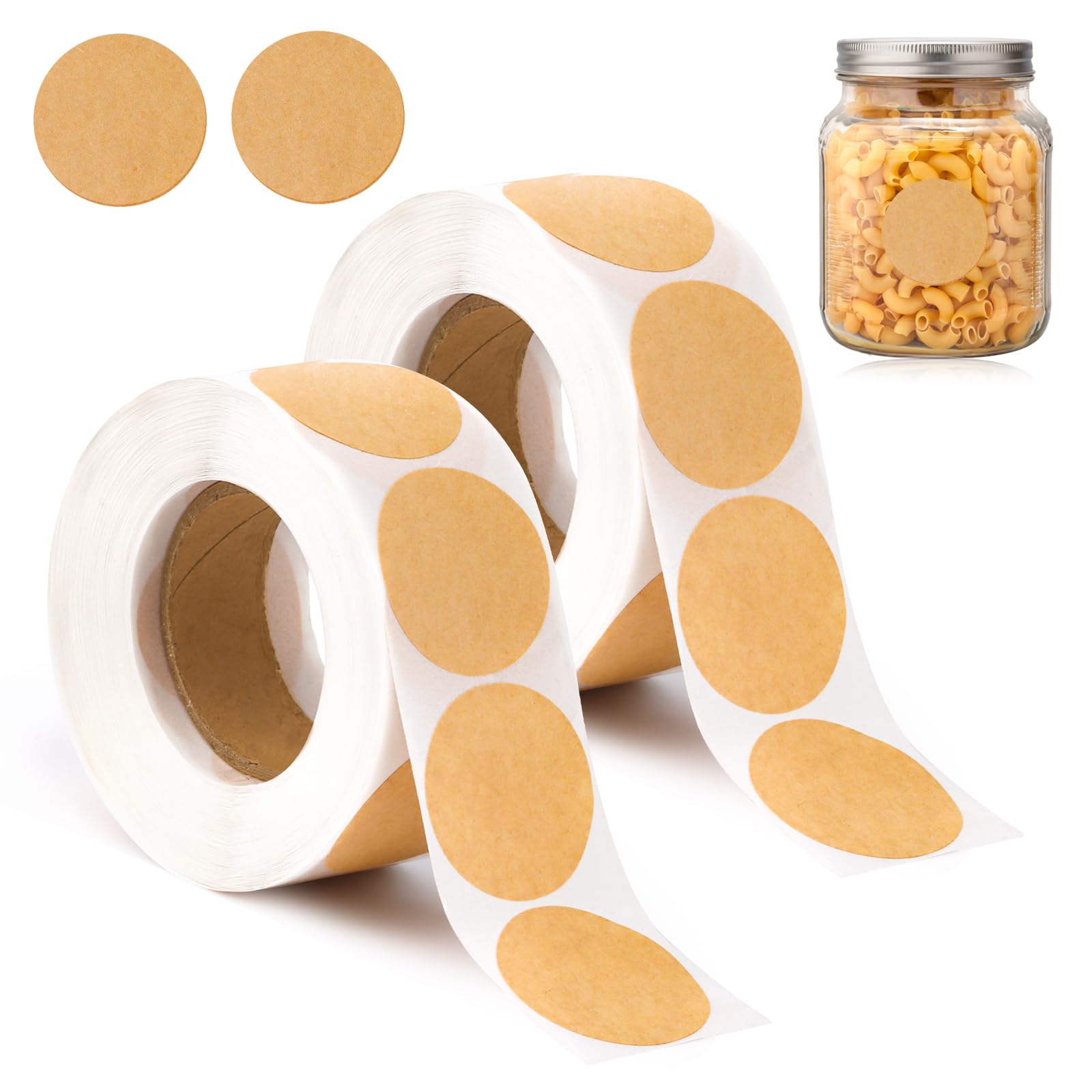 1000 Autocollants Ronds Kraft 25 Mm - Étiquettes Marron Pour Emballage, Scrapbooking, DIY