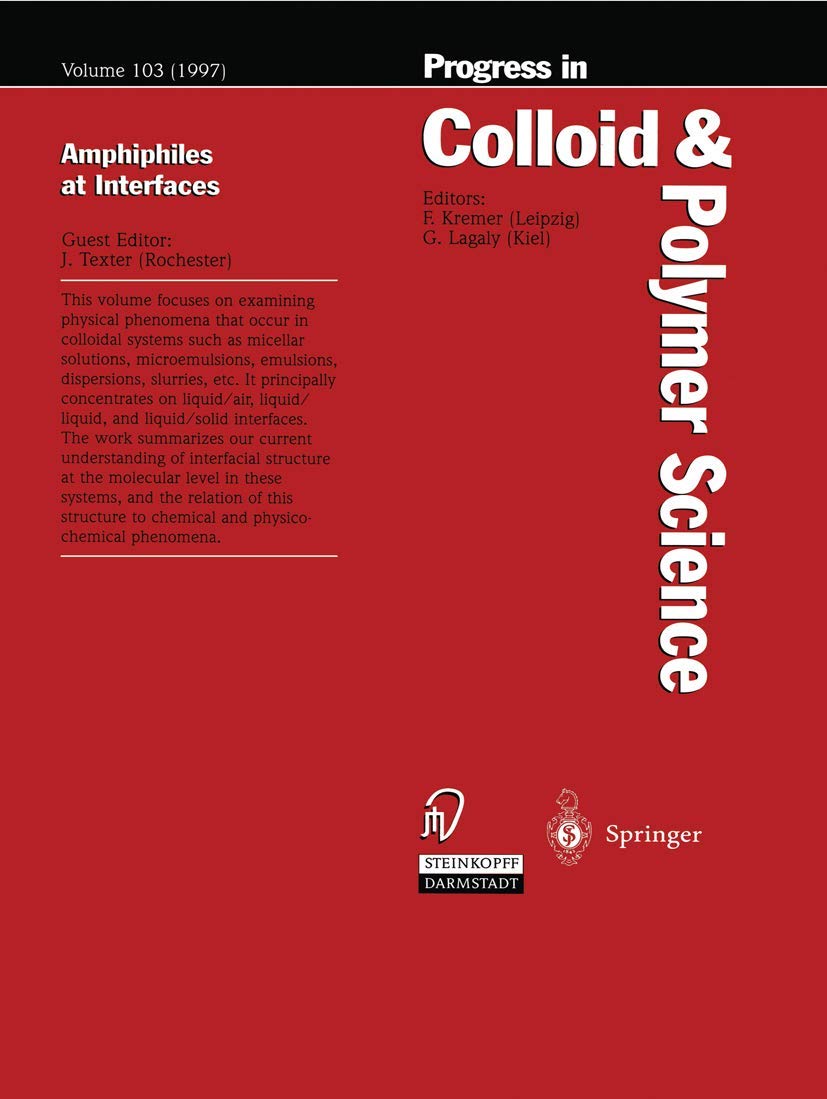 Buy Amphiphiles at Interfaces: 103 (Progress in Colloid and Polymer Science) — BookShops.in