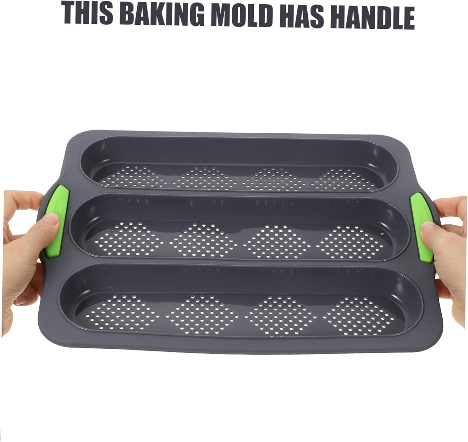 Multi-function Silicone Bread Mold Non-stick Baking Pan for French Bread Hot Dogs More Design with Easy-grip Handles for Home Bakers and Gift Giving
