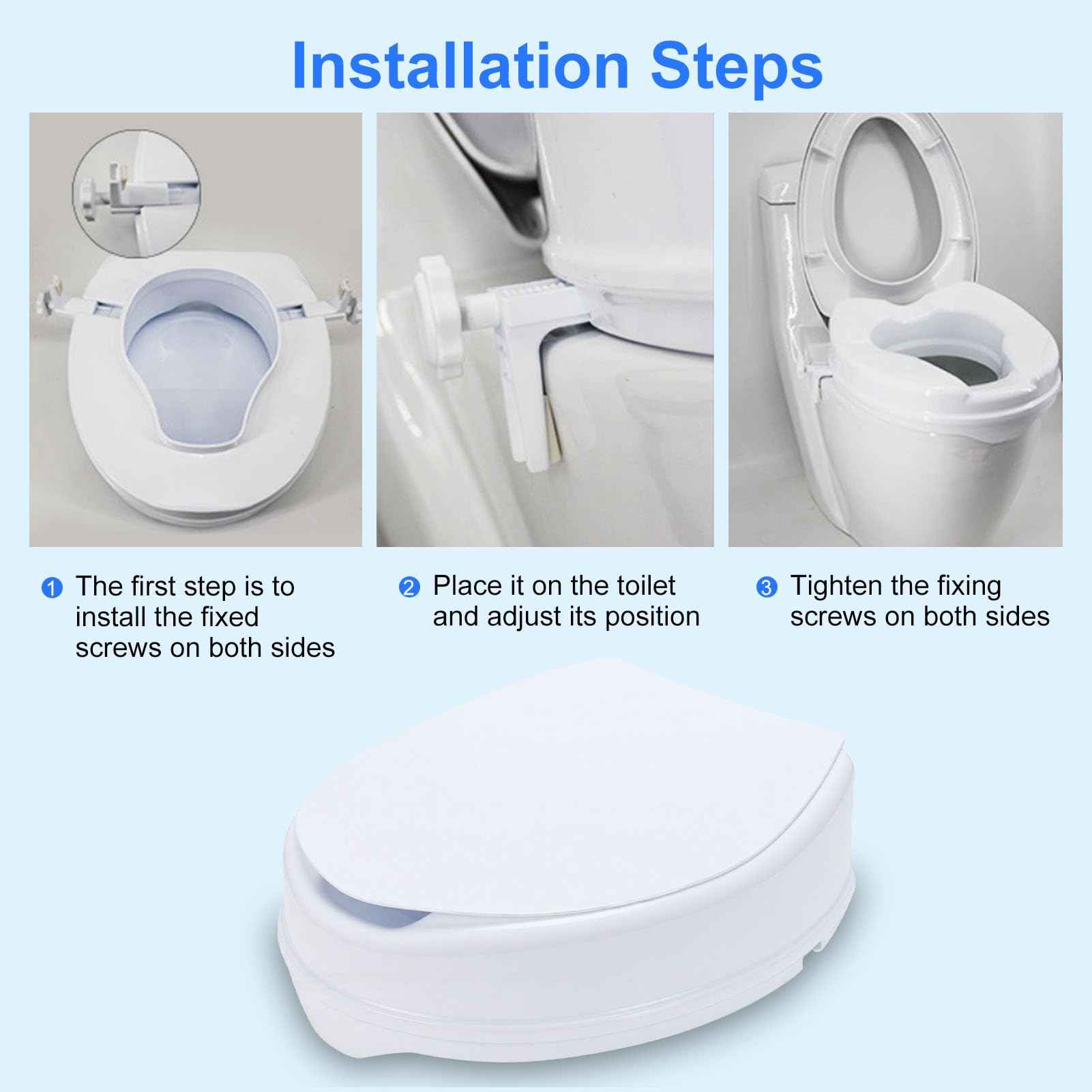Matybobe Alzatore per WC con Sedile e Coperchio, Design Elevato per (6)