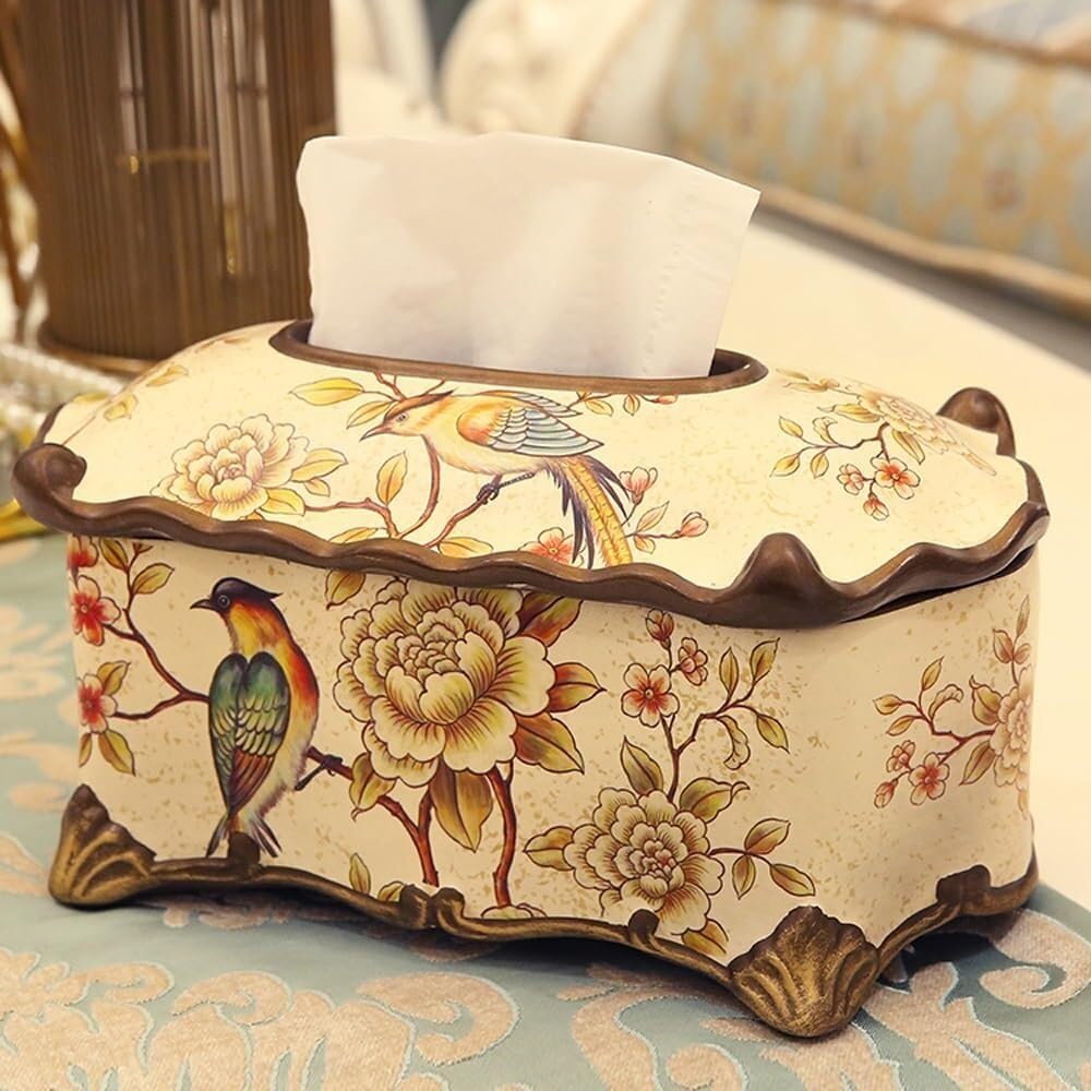 Retro ceramiczne pudełko na chusteczki, dozownik chusteczek, etui na ręczniki, dekoracja blatu, 2