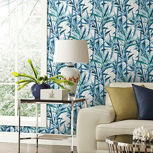 RoomMates RMK11368RL Blue Lucky Bamboo Peel and Stick Wallpaper - Image 2