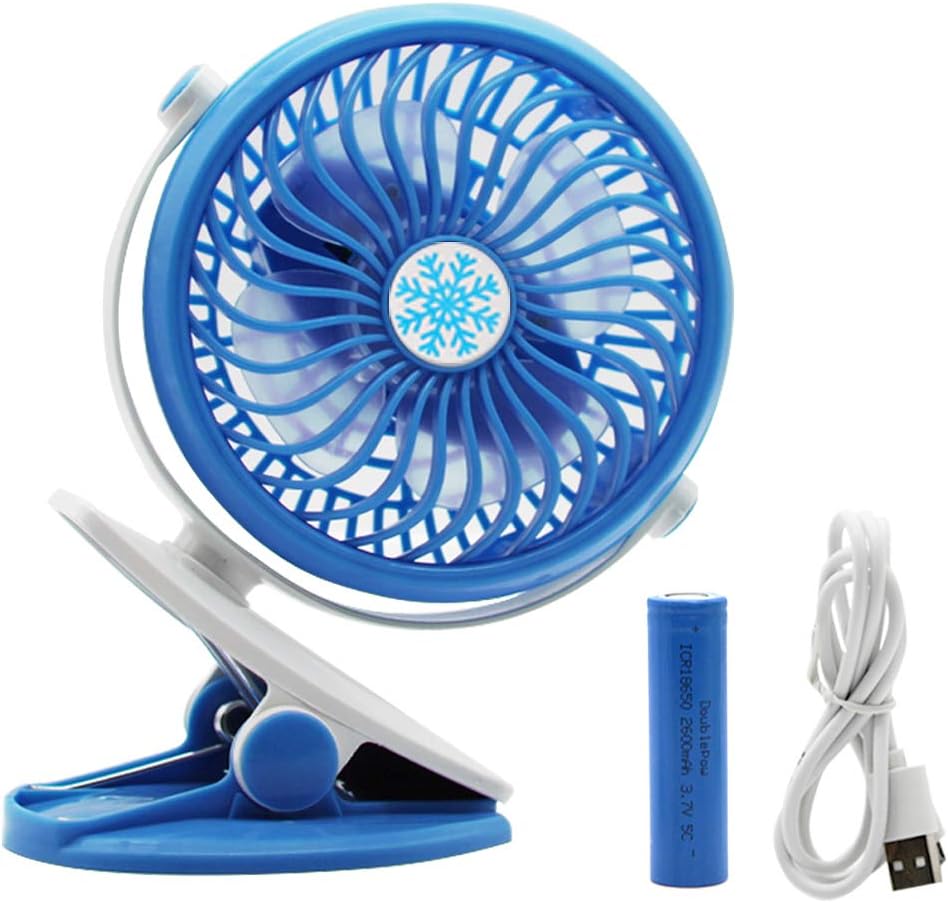 Stroller Fan, Gianic Clip USB Fan Rechargeable Battery Operated Mini