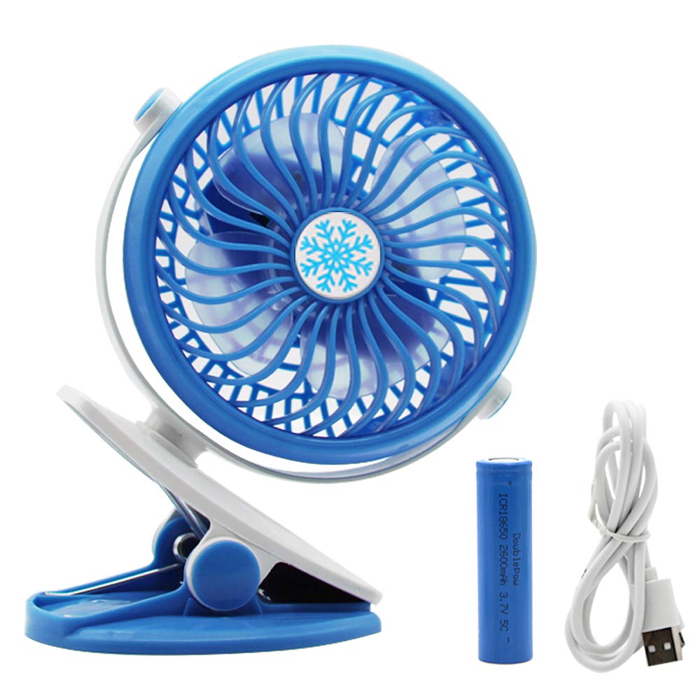 Stroller Fan, Gianic Clip USB Fan Rechargeable Battery Operated Mini Desk Fan 3 Speeds 360° Rotation Personal Fan Portable Small Cooling Desktop Fans for Office, Camping, Pram, Pushchairs, Buggy