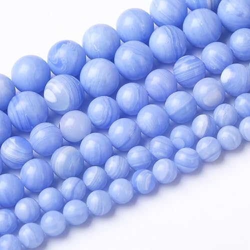 Miniatura 41 de Cuentas sueltas redondas de gemas naturales, cuentas de cristal de piedra energética para hacer joyas 15" (Cristales de cuarzo de fresa, jades, 6MM)