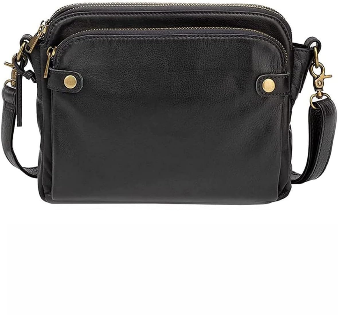 Classic Leather Crossbody Bag for Women with Multiple Compartments Adjustable Shoulder Strap