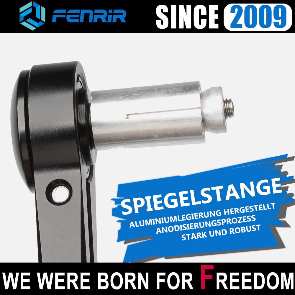 FENRIR E24 Lenkerendenspiegel Motorrad Spiegel Seitenspiegel rückspiegel E Geprüft Blendschutz schwarz CNC Zum Roller Sport Klassiker Cafe Racer Z900 Z650 MT07 MT09 F900R S1000R GSXS750 TRIDENT 660