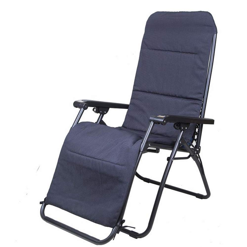 Chaise longue de camping pliante et respirante tapis bleu et noir