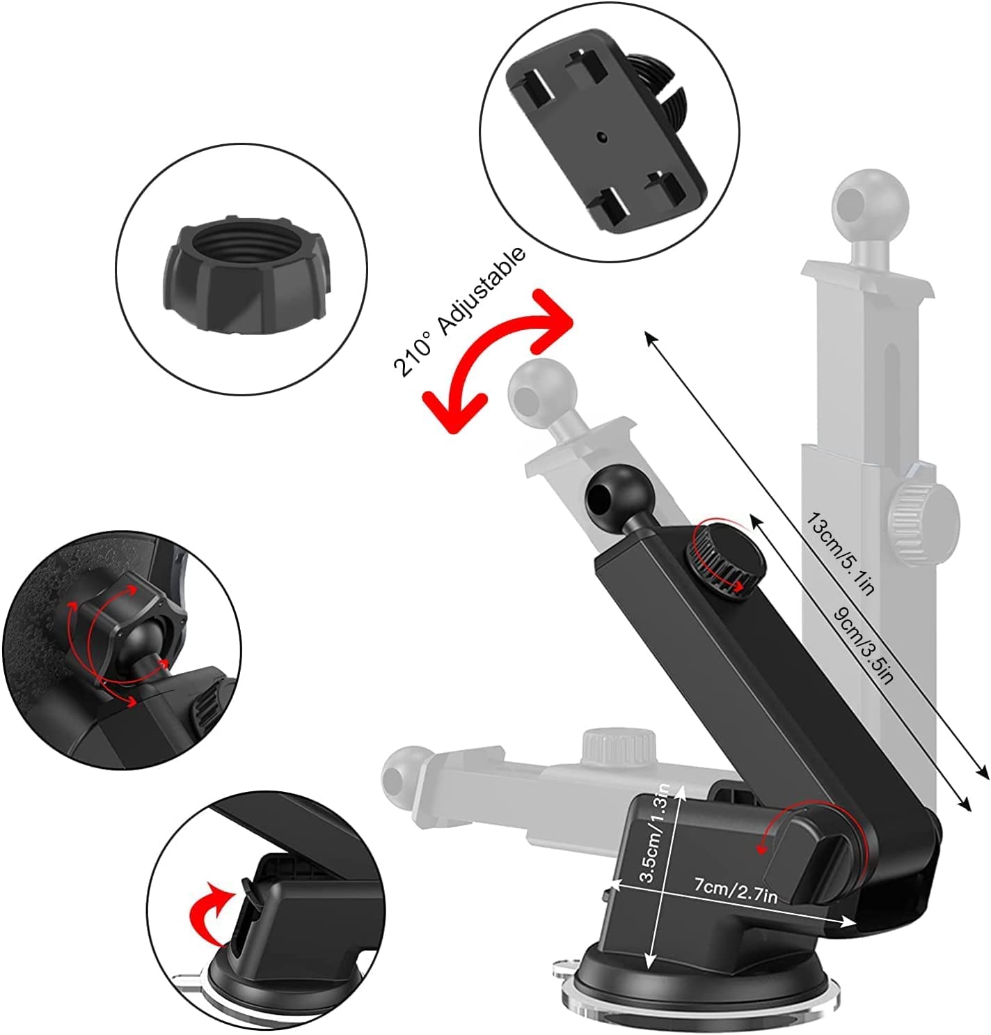 LANGRUF - Soporte para navegador satélite, GPS, para parabrisas de coche, ventana, soporte de montaje para coche, accesorios de repuesto