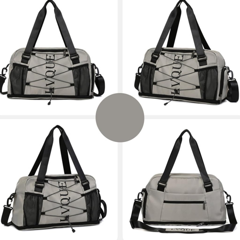 Torba fitness o dużej pojemności torba podróżna torba bagażowa modna torba sportowa torba na noc z przegrodą na buty torba weekendowa, Czarny, 45x21x26cm, Nowoczesny